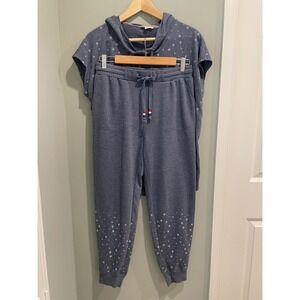 Loungewear Set Stars Print Jane‎ and Delancy Hoodie Short Sleeve Joggers Womens
